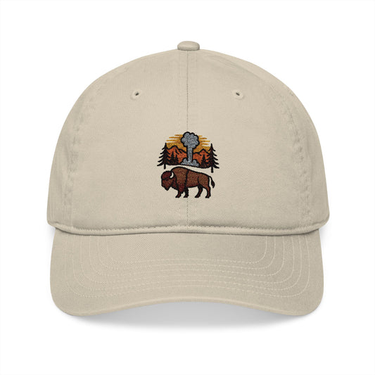 Yellowstone Old Faithful & Bison - Organic Baseball Cap
